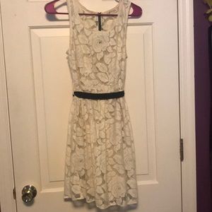 Off white lace dress with zipper in back